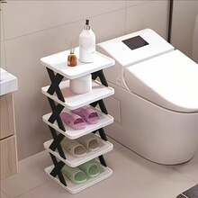 1 Set Creative 2/5/9 Tier Narrow Shoe Rack, Compact Vertical Shoe Organizer, Space-Saving Corner Shoe Shelf, DIY Independent Shoe Cabinet, Suitable For Entryway, Wardrobe, Hallway, Bathroom, Garage And Living Room, Sturdy Structure, Easy Assembly. Ideal Shoe Cabinet For Home And Student Dorms. - Multicolor - View 7