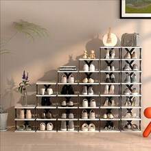 1 Set Creative 2/5/9 Tier Narrow Shoe Rack, Compact Vertical Shoe Organizer, Space-Saving Corner Shoe Shelf, DIY Independent Shoe Cabinet, Suitable For Entryway, Wardrobe, Hallway, Bathroom, Garage And Living Room, Sturdy Structure, Easy Assembly. Ideal Shoe Cabinet For Home And Student Dorms. - Multicolor - View 5