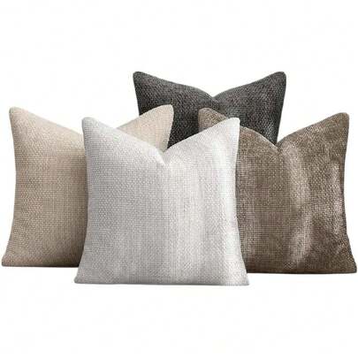 Pack 4 Fundas Cojín 45x45cm Chenille Suave, Estilo Boho y Rústico - Decoración Moderna para Sofá, Cama o Salón,38206167