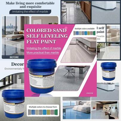 Epoxy Resin Floor Paint - Marble Effect, (Small Capacity Only Suitable For Small Area Maintenance, Please Read The Product Introduction Carefully And Purchase With Caution!) Suitable For Garages And Indoor And Outdoor, Waterproof And Wear-Resistant.