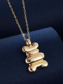 1 chiếc dây chuyền mặt dây chuyền nhiều lớp tối giản - vòng cổ - Xem 8