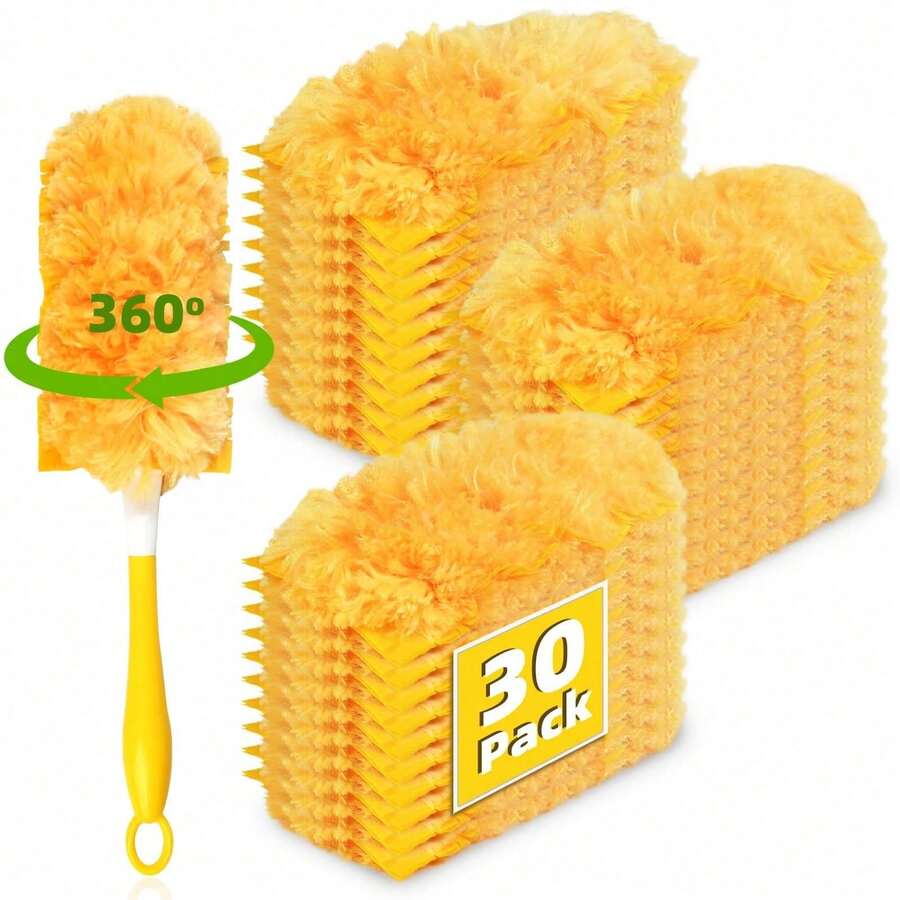 10/30 Pack Microfiber Duster, 360° All-Round Dust Removal Refill, Suitable For Living Room, Bedroom, Kitchen, Windows, Office, Blinds, Cabinets And Toilet Cleaning, No Electricity Required, Effective Cleaning Tools, Back-To-School Supplies - 彩色 - 查看 1
