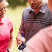 Paquete de 8 marcadores de bola de golf de precisión, accesorios de golf mejorados, 4 plantillas para marcar bolas de golf y 4 colores de marcadores de bolas de golf, herramienta de marcado de líneas de bolas de golf, herramienta de alineación e identificación de bolas de golf - Blanco - Ver 4