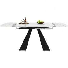Matbord - Vit + MDF + Metall-1 - Visa 7