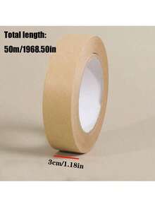 Fita adesiva de papel kraft marrom de 50 m/1968,5 pol., adequada para selar caixas de papelão e embalar produtos de embalagem. - Multicolorido - Ver 10