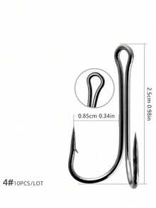 10个蛙形三叉钩，双倒刺爆炸钩，鸡爪钩，大盘钩，路亚钓鱼配件 - 黑色 - 查看 9