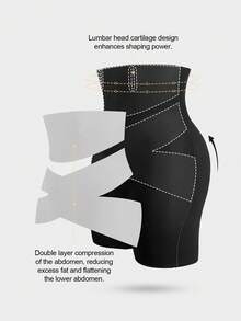 1 Quần lót định hình eo cao liền mạch kiểu đan chéo cho nữ, cỡ lớn - màu đen - Xem 6