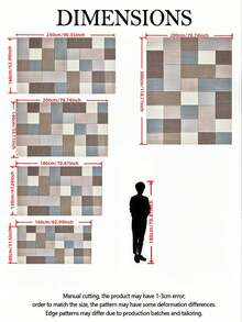 Geometric Pattern Luxurious Minimalist Style Indoor Decorative Rug, Faux Wool Material Living Room Sofa Carpet, Bedroom Rug, Bedside Anti-Slip Mat, Dining Room Kitchen Carpet, Office Chair Pad, Entryway Doormat, Outdoor Camping Blanket - Multicolor-1 - View 2