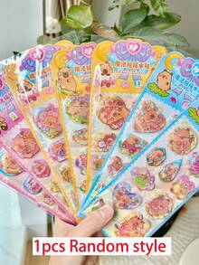 3D可爱小熊注水装饰贴纸，卡通动物闪亮水晶贴纸，趣味装饰贴纸，适用于水瓶、冰箱、手机壳、笔记本、剪贴簿、奖励礼品 - 彩色 - 查看 11