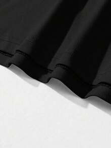 Men's Minimalist Duck Letter Print Round Neck Short Sleeve T-Shirt, Summer - Black - View 4