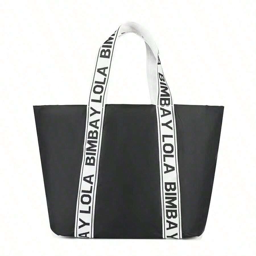 1 Piece Women's Nylon Handbag, Large Shoulder Bag With Multiple Compartments, Casual Tote Bag With Zipper For Work, Travel And Study. - 白色 - 查看 1