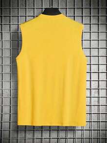 Áo tank top không tay cổ tròn phong cách thường ngày mùa hè dành cho nam GRDR - Màu vàng - Xem 6