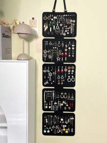 1pc Hanging Pegboard Brooch Organizer, Enamel Brooch Display Board Hanging Organizer, Foldable Brooch Hanging Storage Rack, Enamel Brooch Display Page, Badge Collection Display Rack, Can Hold At Least 120 Badges, Valentine's Day, Home Decor - Multicolor - View 3