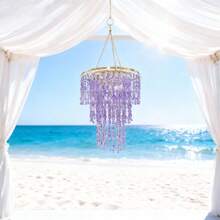 Vectolum 波西米亚风格装饰艺术紫色串珠非发光挂饰，适用于派对、节日、婚礼装饰、家居装饰、悬挂配件，时尚奢华的点缀，营造氛围