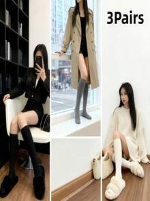 1 双 3D 鸡腿过膝袜，带趣味动物爪印，男女通用成人款 - 非常适合感恩节、圣诞节、生日派对和万圣节！ - 黑色 - 查看 8