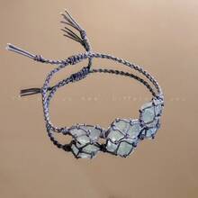 1Piece Hand-Woven Natural Stone Flower Bracelet, Forest-Style Fresh Niche Design For Women Daily Wear Date Gift All Seasons Fashion Jewelry - Phong cách Chín - Xem 9