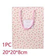Fresh Rose & Small Flower Decor Paper Bag, Gift Packaging Bag For Party Or Presents - Multicolor - View 14