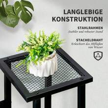4-Tier Plant Shelf, Multi-Tier Flower Rack, Plant Stand For Garden, Balcony, Metal, Black, 91x25x83cm