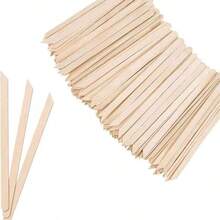 100/20/1件套小号木制脱毛蜡棒，眉毛脱毛蜡棒，迷你冰棒棒，手工木制蜡棒