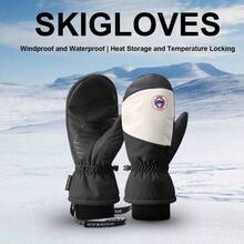 A Pair Of Winter New Ski Gloves For Men And Women, Snowboarding, Outdoor Cycling, Windproof, Waterproof, Thickened, Warm, And Internally Divided Five Finger Gloves - màu đen - Xem 6