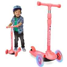 JCH-Scooters para Niños Scooter Patinete de 3 Ruedas con Luz LED y Altura Ajustable Patín del Diablo Scooter Juguete Infantil para Niños y Niñas de 3 a 10 Años Regalo de Navidad y Cumpleaños - Rosa - Ver 2