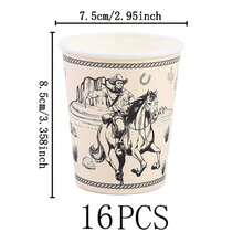 Western Cowboy Black & White Disposable Tableware Set, 7/9 Inch Party Plates, Disposable Paper Plates And Cups Suitable For Holidays, Weddings, Engagements, Birthdays, Parties, Celebrations - Multicolor - View 13