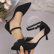 女士经典黑色后系带高跟鞋 - 黑色 - 查看 12