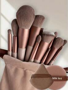 13pcs Makeup Brush Set, Including Makeup Sponge, Blush Brush, Foundation Brush, Eyeshadow Brush, Contour Brush, Eye Makeup Brush, Soft Hair Makeup Brush, Blush Brush, Professional Makeup Brush, Women Makeup Brush - Multicolor - View 6