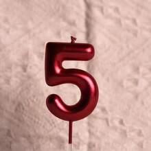 6cm High Red Numeral Birthday Candle, Suitable For Holiday Celebrations, Cake Baking Decor, Adult Ceremonies, Birthday Anniversaries And Other Festival Events - Red - View 7