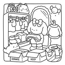 40页 - 200克纸，可爱DIY涂色书，风格治愈，包含DIY指导元素，黑白配色方案，包含凳子细节、休闲涂鸦和涂色，适合作为送给女孩的礼物，情人节或新年礼物。 - DIY舒適家居 - 查看 5