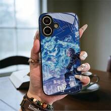 Diseño de anime con espíritu eléctrico y escenario urbano nocturno Funda de teléfono a prueba de golpes  de  para IPhone 17 16 15 14 13 12 11 X XS Pro Max 8 7 6 Plus SE GALAXY 21, 22, - Negro - Ver 1
