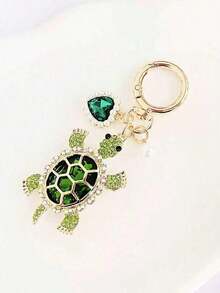 1pc Rhinestone Owl Metal Keychain, Creative Bag Charm, Car Key Chain, Women/Couples Accessory, Small Gift Bag Charms Car Accessories Teacher Friend Sister Gift Ideas - 彩色 - 查看 4