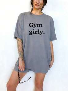 Gym Girly For Pump Cover, Funny Gym Shirt, Gym Funny, Gym Rat, Weight Lifting,  Shirt, Gym Girly-Unisex Loose - Fit Comfortable Vintage Street - Style Cotton T - Shirt Top - Xám - Xem 7