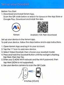 1个迷你WiFi视频门铃，带摄像头，无线智能手机控制，智能视频门铃，双向通话，拍照/录像，变声器，内置400mAh USB可充电电池 - 黑色 - 查看 10
