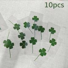 10/20 Peças Conjunto de Cartões Postais de Trevo da Sorte - Nova Série de Cura, Cartões de Felicitações, Padrões de Plantas, Papel de Desejo Transparente, Marcadores de Livro e Decorações - Presente Perfeito para o Dia de São Patrício, Formatura, Casamento, Design Premium - Multicolorido - Visão 9