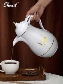 shoxil 1pc Insulated Hot Kettle, Coffee Maker Coffee Pot Tea Pot, Restaurant Office Outdoor Portable Vacuum Beverage Pot, For Winter Hot Drinks - Middle East  Pot - View 2