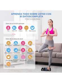 Bluetooth Escala de Grasa Corporal 4.0 Inalámbrica Inteligente,70 Datos Relacionados Báscula de Peso Corporal Digital Analizador de Composición Corporal, 400 Libras, Compatible con Android y iOS,38265107 - Multicolor - Ver 2