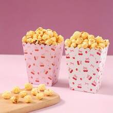 10pcs Pink Cherry Popcorn Boxes Fruit Theme Party Decorations For Birthdays, Weddings, Bridal Showers & Shower - High-Quality Paper Tableware For Festive Dining & Celebrations, Celebration Accessories | Paper Party Boxes, Popcorn Party Decorations - Multicolor - View 5