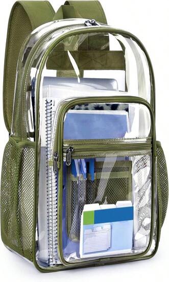 ZORFIN Clear Backpack Heavy Duty For School U2013 17in Transparent PVC Bag With Large Capacity &Amp; Reinforced Straps For Men, Women, Boys &Amp; Girls - See Through Bookbag For College Workplace Security, Black