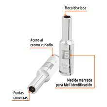 KIT 2 PZ-Dado largo de 5 mm, 6 puntas, cuadro 1/4', Truper - Plateado - Ver 4