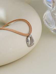 1 Peça Colar Ajustável de Pingente Geométrico Assimétrico Minimalista em Prata, Adequado para Uso Casual, Trabalho, Encontros, Festas e Reuniões por Mulheres