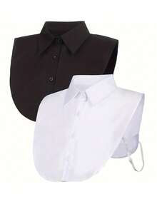 1 Peça Camisa Destacável com Listras para Mulheres, com Fivela na Frente e Amarração Ajustável, Adequada para Sobreposição ou Uso Independente, Peça de Sobreposição da Moda com Construção Elegante e de Alta Qualidade - Conjunto de 2 peças - Visão 6