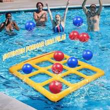 Juego de Juguetes para Piscina Tres en Raya Juguete Inflable para Piscina con 10 Pelotas Impermeable y Duradero Juguetes Acuáticos para Nadar Al Aire Libre Imprescindible para Reuniones Familiares - / - Ver 7