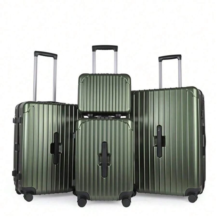 174-Piece Premium Luggage Set - PC+ABS Hard Shell, Cupholder, TSA Lock, Double Wheels (Large/Medium) - Hunter Green - View 1