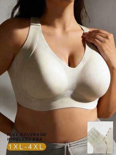 Áo ngực không gọng, che phủ toàn diện cỡ lớn - Áo ngực không đường may thoải mái dành cho phụ nữ có vòng ngực lớn