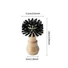 فرشاة بودرة القهوة ذات المقبض الخشبي الفاخر - تصميم إرجونومي، تنظف المرشح بفعالية، سهلة التشغيل - أداة أساسية لمقاهي - متعدد الألوان - مشاهدة 10