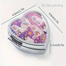 1PC Custom (2D Flat Printing) Pill Box,Mini Pill Box,Household Portable Storage Box Decorative Box For Pockets Purses Travel Metal Organizer For Medication, Vitamins, Jewelry, Earringsfor Valentine's Day Gifts - YH - View 6