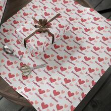 1/3/5Pcs Valentine's Personalized Wrapping Paper – Custom Name Gift Wrap For Her, Romantic Heart Design, DIY Anniversary/Valentine's Day Present Packaging, Unique Gift Wrap Keepsake