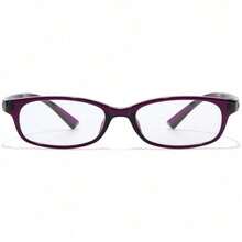 Rectangle Eyewear Frames, Clear Lens Fake Glasses, Retro Y2K Style Office-Siren Aesthetic Fashion Eyeglasses For Women - A03 紫色 - 查看 6