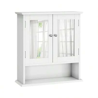 Bathroom Cabinet With Mirror, White Medicine Cabinet With Adjustable Shelf, Toilet Cabinet In Laundry Room And Kitchen